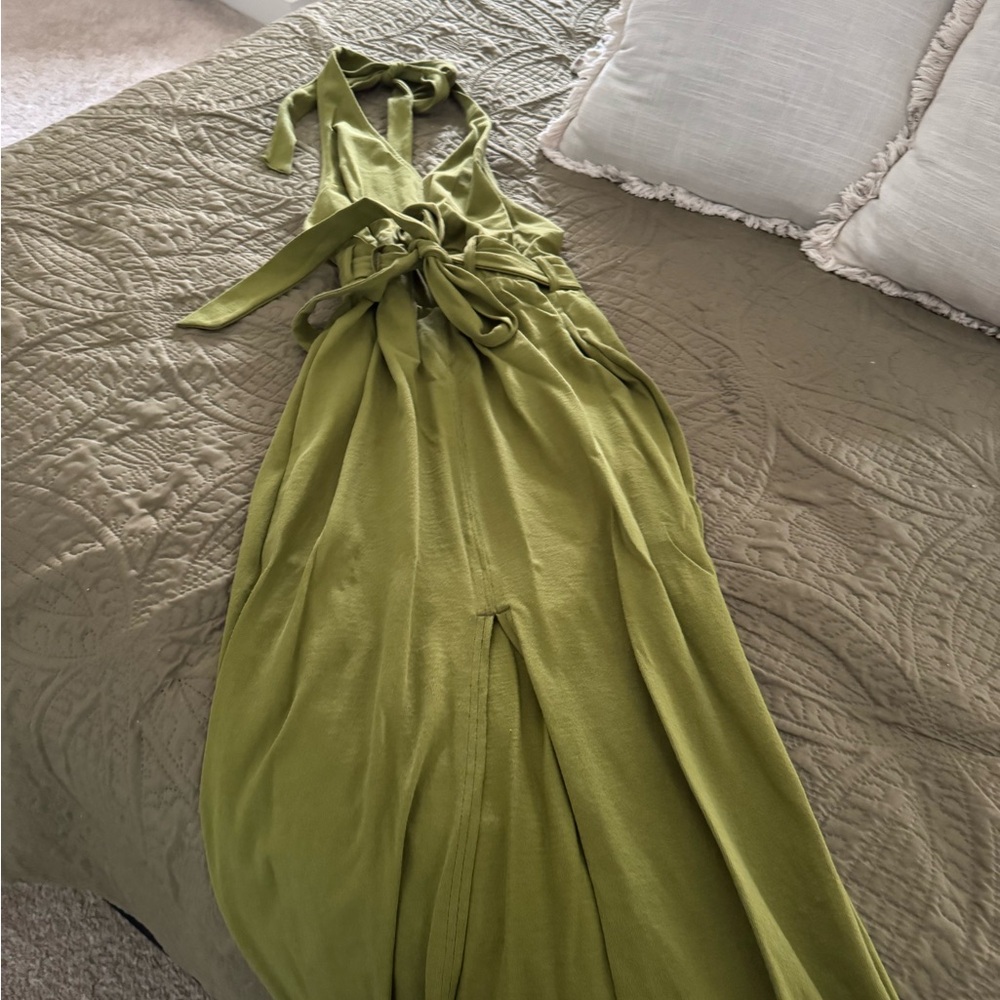 Free People Olive Green Backless Dress - Picture 4 of 6